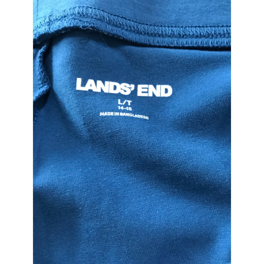 Tall NWOT Lands' End Women's L 12-14 Blue Stretch Pull-On Pants Coastal Preppy - Picture 6 of 9